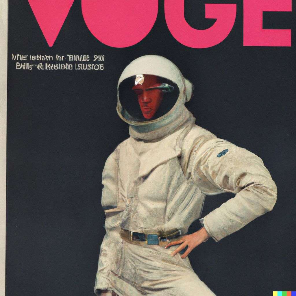 an astronaut, front cover of Vogue, 1980